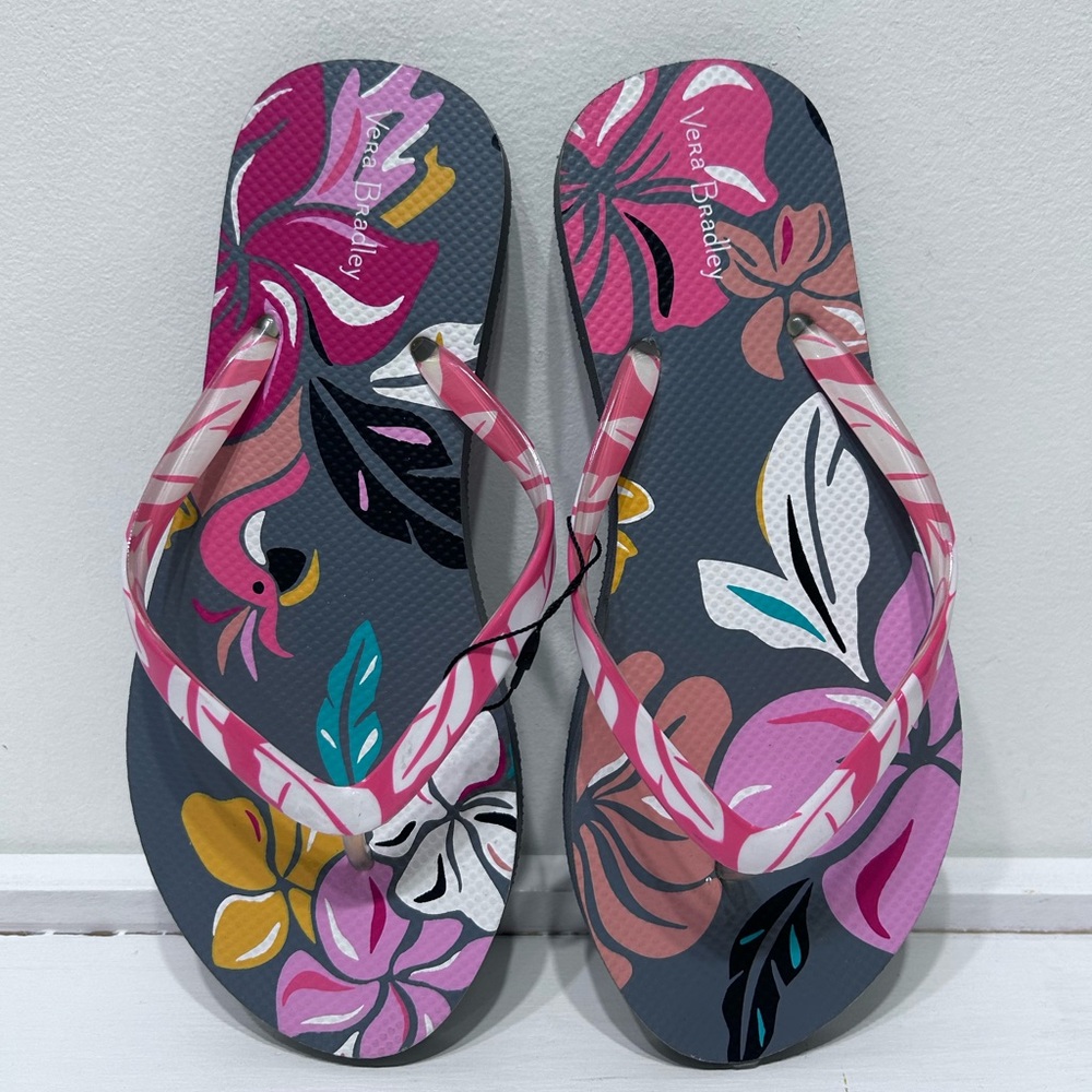 Vera Bradley NWOT Flip Flops Slip On Coastal‎ Paradise Small Size 5-6 - Picture 4 of 9